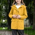thumbnail image 4 of Mercatoo Kids Rain Jacket Boys Girls Lightweight 𝐖aterproof Raincoat Youth Full Zip up Button Down Coat Windbreaker Hooded, 4 of 8