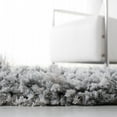 thumbnail image 2 of SAFAVIEH Rio Kynaston Solid Polyester Shag Runner Rug, Grey/Ivory, 2'3" x 6', 2 of 7