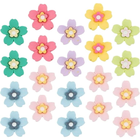 DECOMELODY 20Pcs Mini Resin Flatback Flowers Assorted Color Diy Crafts Embellishments For Various Occasions Women