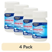 (4 pack) Ohm Loratadine Allergy Relief Tablets, 10 mg Antihistamine, Non-Drowsy 24-Hour Relief for Sneezing & Seasonal Allergies, 100 Count