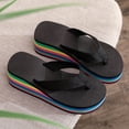 thumbnail image 2 of Willtoo Fashionable Women's Platform Wedge Flip Flops with Rainbow Printed Sole for Casual Outdoor Style, 2 of 6