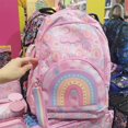 thumbnail image 2 of Mochila escolar australiana Smiggle auténtica, color rosa claro, con puerta de arcoíris, estuche para lápices para estudiantes, mochila de gran capacidad, regalo para estudiantes, 2 of 5