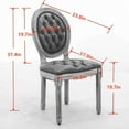 thumbnail image 2 of French Dining Chairs Set of 2, Dining Chair with Round Back, Solid Wood Frame, Hand-Pulled Buckle Decoration Velvet Artificial Leather Dining Chair with Nailhead Trim, Wood Legs for Kitchen, Bedroom, 2 of 9