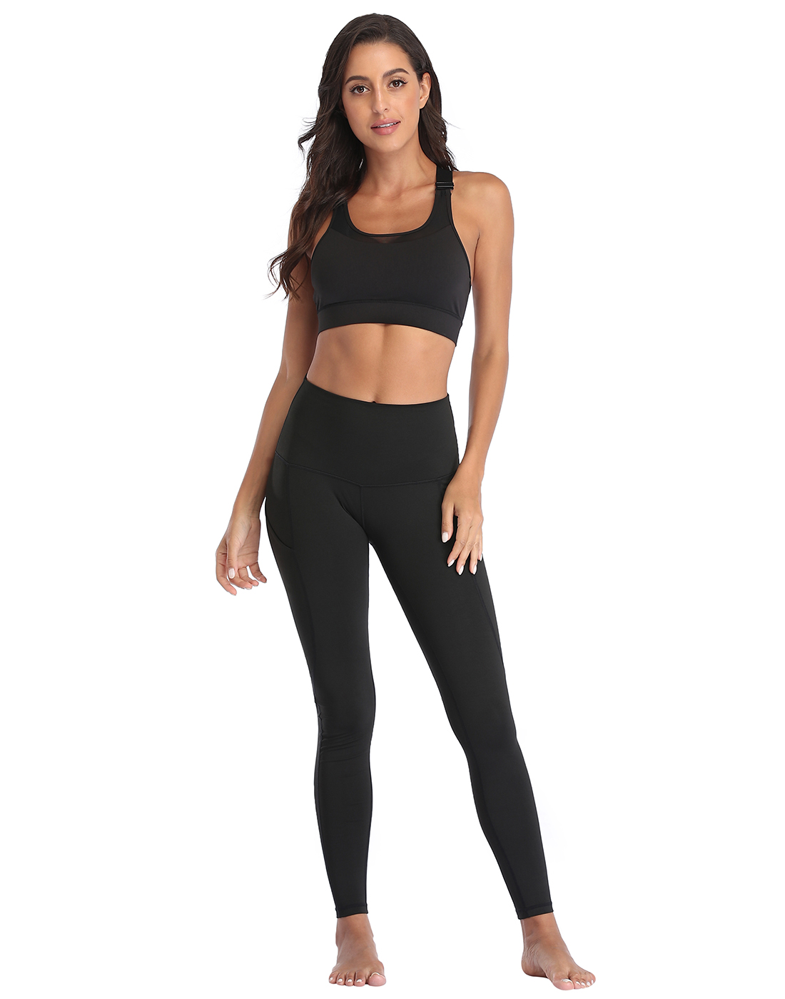 HDE Yoga Pants with Pockets for Women High Waisted Tummy Control Leggings (Black, L) - image 5 of 6