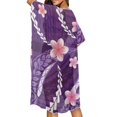 thumbnail image 4 of HELLHERO Purple Floral Long Kimono Swimsuit Cover Up High Quality Fabrics Quick Dry Free Size Women's Kimono Cardigan Cover Up for Beach Enthusiasts, 4 of 6