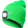 thumbnail image 1 of Unisex Beanie Hat with LED, USB Rechargeable Light Hat with Adjustable Brightness Soft Material Winter Warm Knit Lighted Hats for Running Hunting Camping (Flourescent Green), 1 of 7