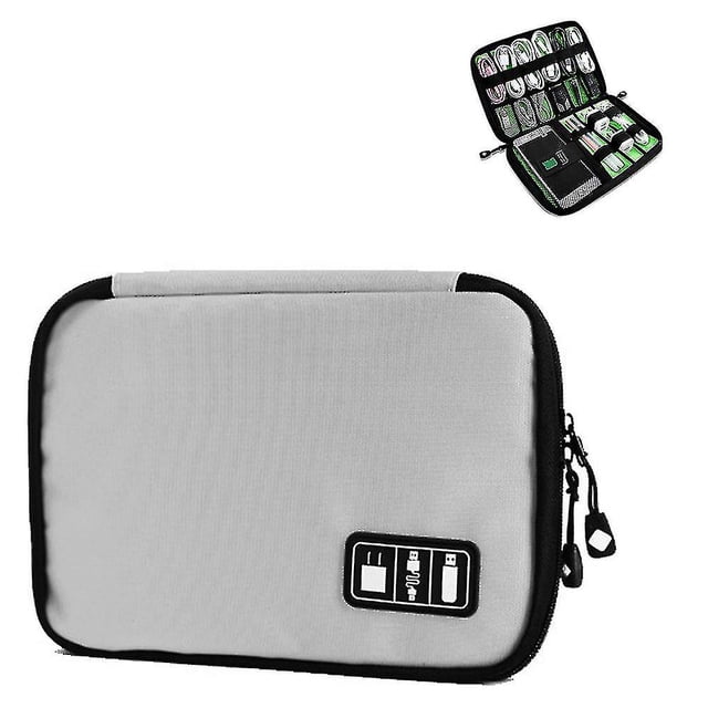 1 bolsa de almacenamiento de dispositivos electrónicos, bolsa de almacenamiento de cable de datos, caja de almacenamiento de clip de línea portátil de viaje, cargador de teléfono m