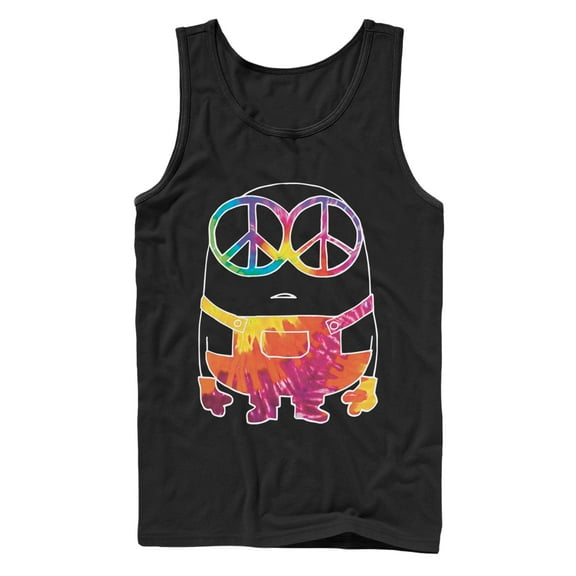 Men's Despicable Me Minion Tie-Dye  Tank Top Black Small