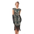 thumbnail image 5 of Elainilye Fashion 1920 Vintage Sequin Dress Studded Tassel Dress High-end Banquet Evening Dress Sleeveless V-neck Dress Prom Dress,Red, 5 of 6