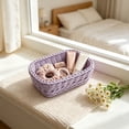 thumbnail image 5 of Beforeyayn Plastic Woven Basket, Rectangular Organizer Tray for Bathroom or Desk, for Renters or Neat Freaks, on Sink or Shelf, for Bathroom Kitchen And Desktop Organization, 5 of 6