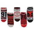 thumbnail image 1 of Marvel Deadpool Merc With A Mouth Ankle Socks 5 Pair, 1 of 3