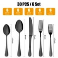 thumbnail image 5 of GPED Silverware Set, 45 Piece Stainless Steel Flatware Cutlery Set Service for 9, Include Knife Fork Spoon, Stylish Mirror Finish, Dishwasher Safe Perfect for Home Kitchen Restaurant, Black, 5 of 8