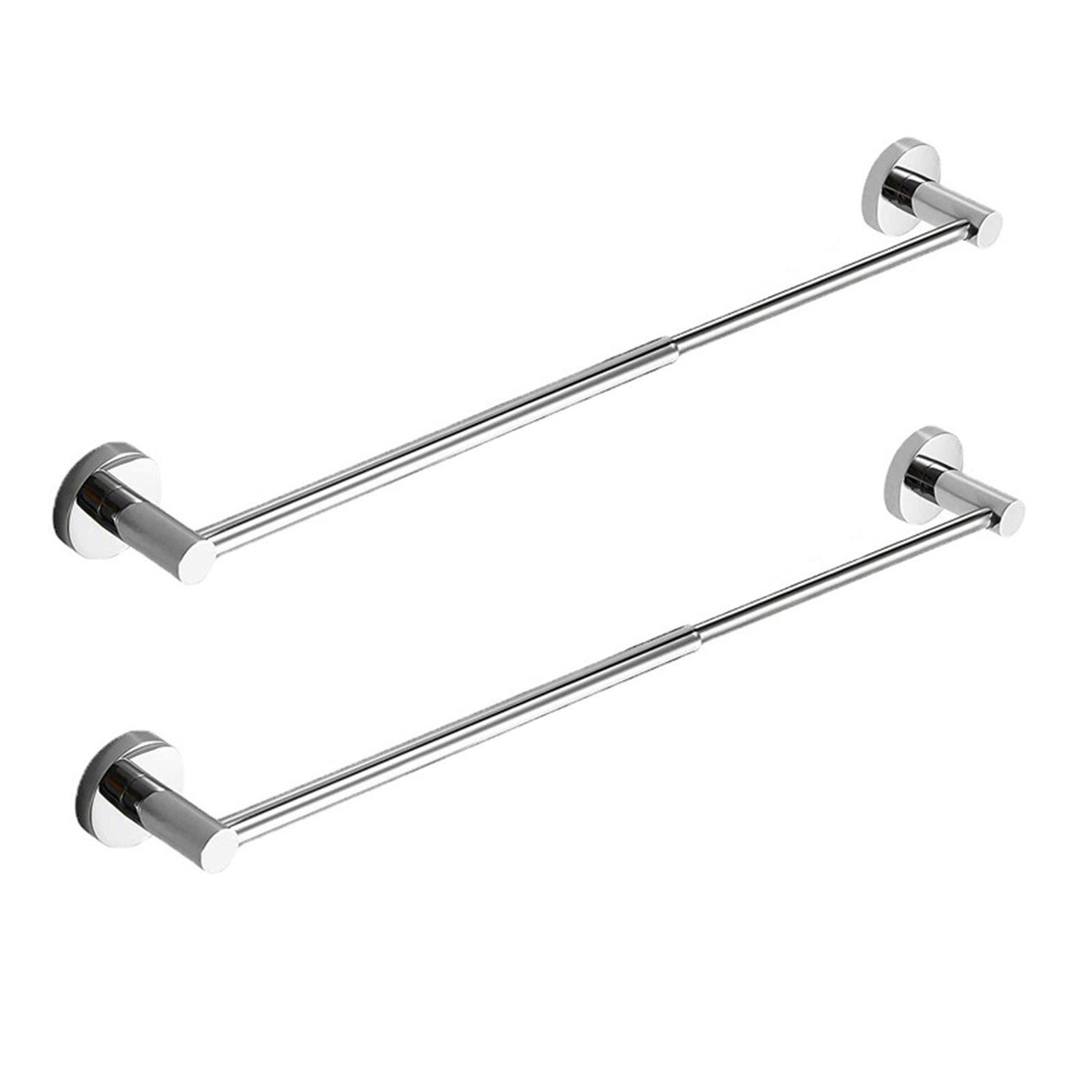 2pcs 11 To 18.9inch Home Wall Mount Stainless Steel Towel Rack Polished