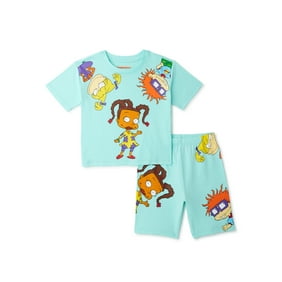Rugrats Girls Boxy T-Shirt and Bike Shorts, 2-Piece Outfit Set, Sizes 4-16