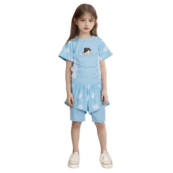 Shadoumai Little Girls Swimsuit Halter Ruffles Tankini 2 Pieces Bathing Suit Swim Boyshorts with Bowknot for Kids 3-8Y