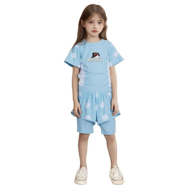 Luvoko Child Girls Bathing Suits with Sleeves Cow Print Swim Toddler Swimsuit Girl 4t Beach Swimsuit Girls Bathing Suits Cover up Child Racing Swimsuit Girls Swim Suits12/14 Cow Apparel Girls Two