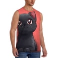 thumbnail image 2 of Kdxio Cute Black Kitten Cartoon for Men's Muscle T-shirt,Sleeveless for Workout Running Athletic Gym Lounge Casual, 2 of 5