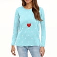 thumbnail image 4 of Garbnen Polka Dot Valentine's Day Shirts for Women Heart Printed Crewneck Shirts for Women Long Sleeve Spring Women's Tunic Tops, 4 of 5