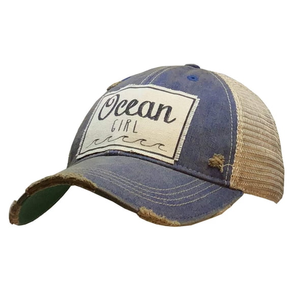 OCEAN Girl Distressed Trucker Hat