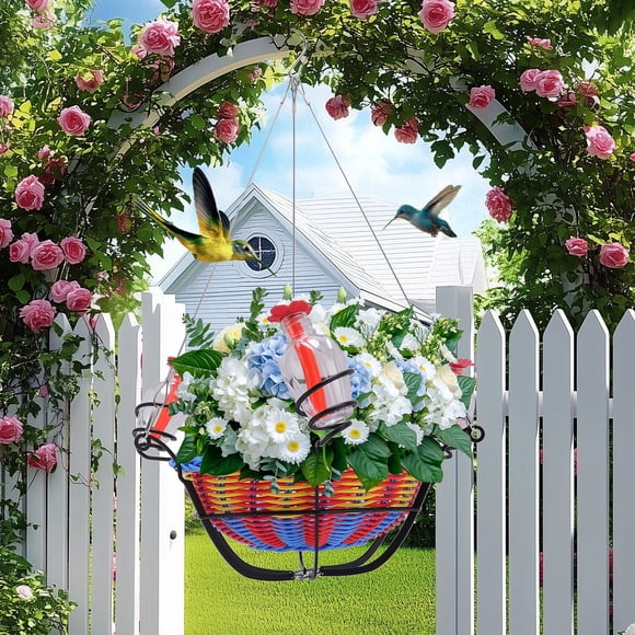 Alimentador de Agua de Pájaros, Decoración de Flores para resistir el Alimentador de Pájaros Colgantes para el Balcón de Jardín