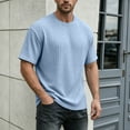 thumbnail image 2 of JIAYUE Men's T Shirt Summer Loose Fit Soft Knit Crew Neck For With Casual Solid Color And Athletic Style Tees Breathable Lightweight For Summer Everyday Comfortable Wear, 2 of 4