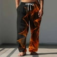 thumbnail image 2 of YLSDY Mens Pajama Pants Bottoms With Pockets- Fiery Orange Flames Energy Soft Men Lounge Pants, Comfy Mens Pj Pants Orange L, 2 of 5