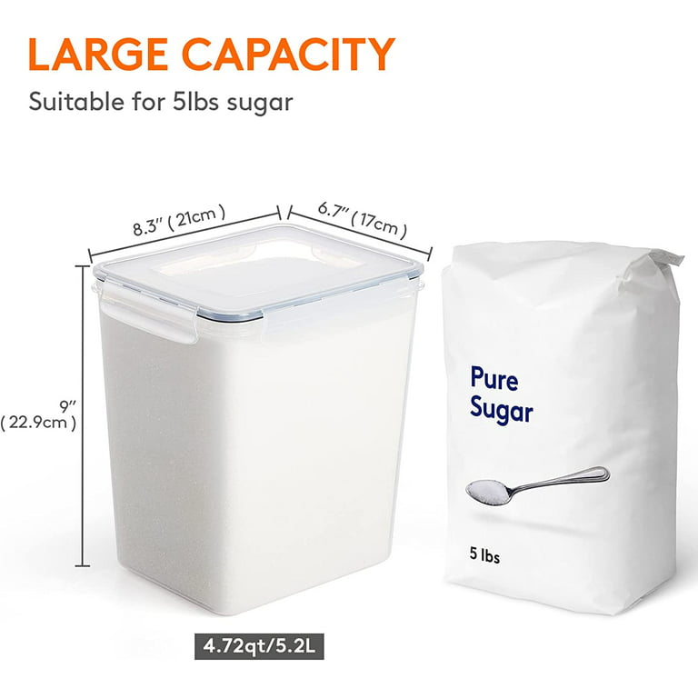 Extra Large Food Storage Containers with Lids Airtight (5.2L