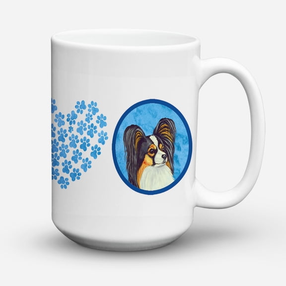 Carolines Treasures LH9390BU-CM15 Blue Papillon Coffee Mug 15 oz 15 ounce multicolor