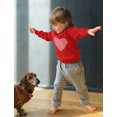 thumbnail image 5 of Tstars Boys Unisex Valentine's Day Shirts for Kids Love Red Striped Heart Love Valentine's Day Outfit Gift Idea for Boy Toddler Kids Express Love Sweatshirt, 5 of 7
