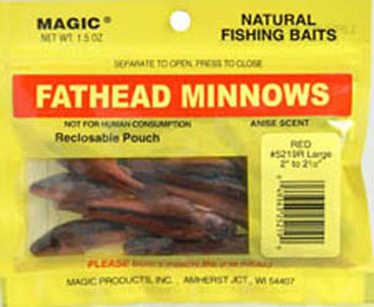 Magic Products 5219R Fathead Minnow-Large-Bag-Red Panfish Fishing Prepared Bait