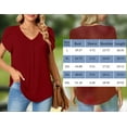 thumbnail image 6 of LVCBL Womens Petal Sleeve Tops Plus Size Short Sleeve V Neck Shirts Summer Casual Loose Fit Blouses L-4XL, 6 of 6