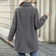 thumbnail image 5 of Elegant Wool Coat for Women Notch Lapel Long Sleeve Button Front Mid Length Casual Outerwear, 5 of 8