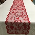 thumbnail image 5 of XUFLVPSEF Hexagram Valentines Day Table Runner Inches Valentine Table Runner Love Gnomes and Truck Decorations Valentines Table Linen Runner for Kitchen Rustic Holiday Parties Decor Clearance Red, 5 of 7