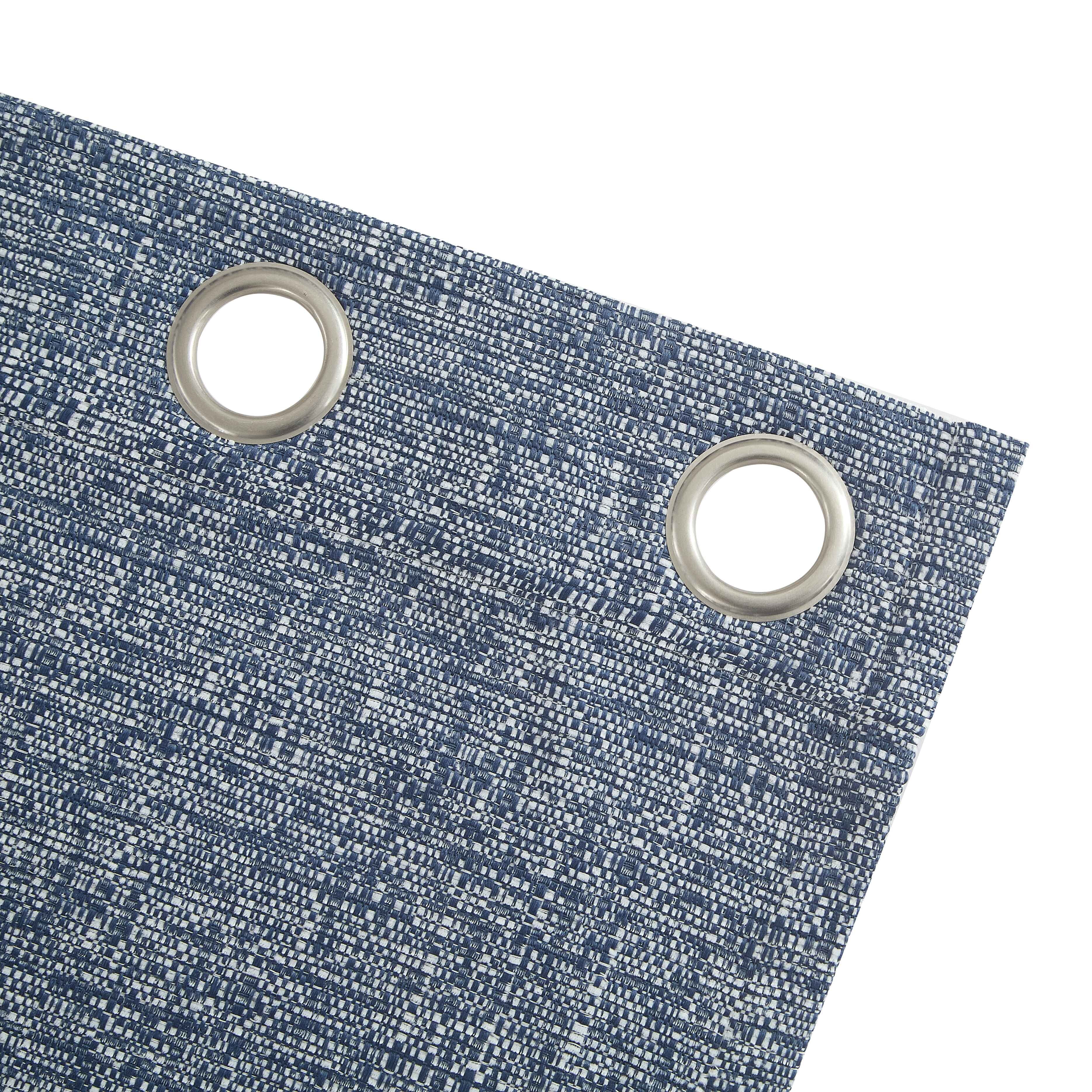 Mainstays Chenille Light Filtering Curtain Panel Pair, Blue, 38 in W x 84 in L