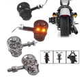 thumbnail image 5 of luces LED intermitentes con forma de calavera punk (plateadas, 67 x 47 mm, M10 mm) para la mayoría de las motocicletas. Accesorios de reequipamiento personalizados para motos de 12 V., 5 of 5