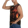 thumbnail image 3 of Lsque Dark Skull King Throne Print Men's Cotton Blend Sleeveless Muscle Shirts (S-3XL)- Moisture Wicking, Odor Protection, UPF 30+,Large, 3 of 8