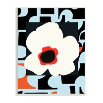 Stupell Industries Retro Floral Shapes Abstract Geometric Petals Silhouette Graphic Art Unframed Art Print Wall Art, Design by Deborah Velasquez