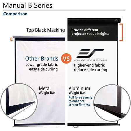 manual projector diagonal projection screens pull lock inch screen down series elite