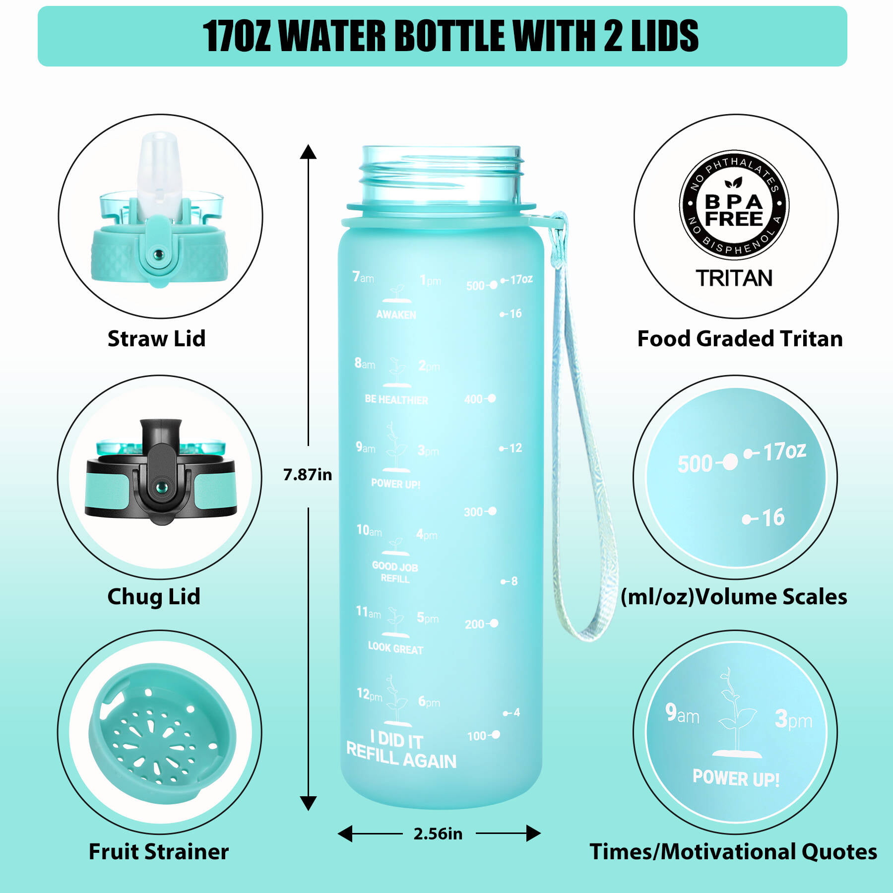 OLDLEY Water Bottles, 32 OZ (2 lids) Motivational Water Bottle with Time  Marker, Leak-Proof Tritan B…See more OLDLEY Water Bottles, 32 OZ (2 lids)