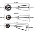 thumbnail image 2 of 2024 Ice Cream Scoop Ice Cream Spoon Polished Stainless Steel 3 Pieces Different Sizes Small 4cm, Medium, 2 of 5