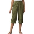thumbnail image 3 of Luvrsol Capris for Women with Pockets Wide Leg Soft Breathable Casual Daily Cropped Trousers S-3XL, 3 of 9