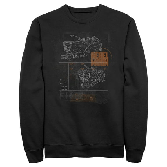 Men's Rebel Moon Imperium Space Fighter Schematics  Sweatshirt Black Small