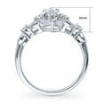 thumbnail image 4 of BERRICLE Sterling Silver Halo Wedding Engagement Rings Marquise Cut Cubic Zirconia CZ Vintage Inspired Art Deco Ring for Women, Rhodium Plated Size 5, 4 of 9