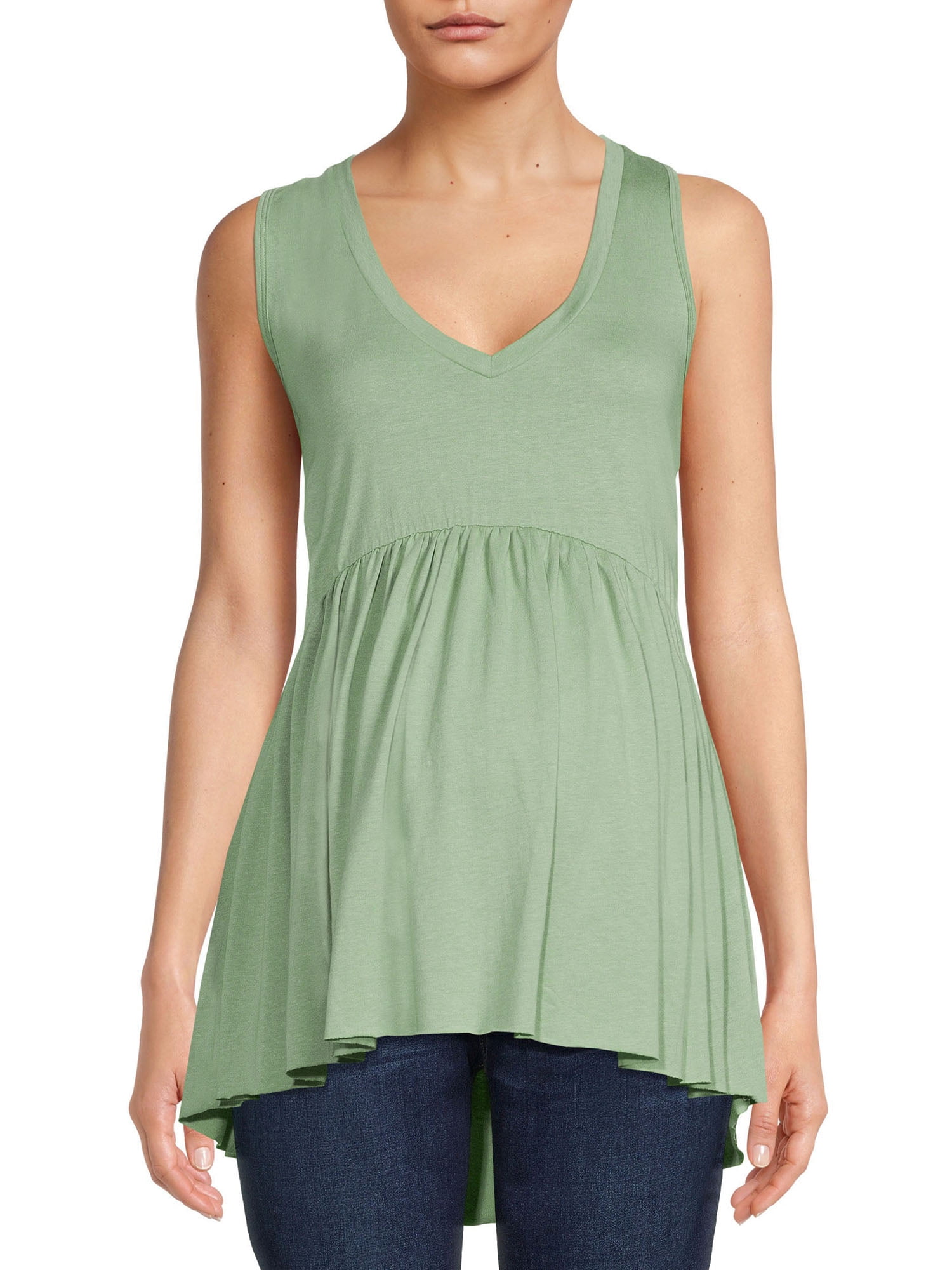 Planet Motherhood Maternity Women's Sleeveless Empire Waist Top