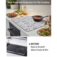 thumbnail image 5 of Stove Top Covers for Electric Stove, Blue Floral Glass Stovetop Cover Protector, Farmhouse Vintage Flower Leaf Botanical Induction Cooktop Protector Oven Mat for Kitchen Countertop 24"x21", 5 of 8