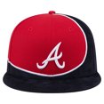 thumbnail image 2 of Men's New Era Navy/Red Atlanta Braves Retro Split Corduroy Snapback Hat, 2 of 5