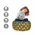 thumbnail image 2 of Abstract Storage Toy Bag Chair, Art Image of Cloud Shaped Motifs on Polka Dotted Background Print, Stuffed Animal Organizer Washable Bag, Small Size, Army Green and Pale Orange, by Ambesonne, 2 of 3