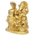 thumbnail image 3 of Brass World Brass Lord Ganesh Bhagwan with Shivling Idol for Home Entrance Hand Carved Ganpati Bappa with Shivling Ganesha Vinayagar Statue for Gift & Puja 5 Inch, 3 of 4
