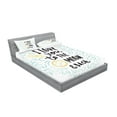 thumbnail image 2 of I Love You Fitted Sheet & Pillow Sham Set, Cartoon Style Dreams Sibling Love Friends Theme, Decorative Printed 6 Piece Bedding Decor Set, King, Yellow Grey Mint, by Ambesonne, 2 of 3