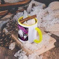 thumbnail image 5 of 3dRose, Modern Hip Hop Dee Jay Girl Disco Ball and Crowd Music Design, 15oz Two-Tone Yellow Mug, 5 of 7